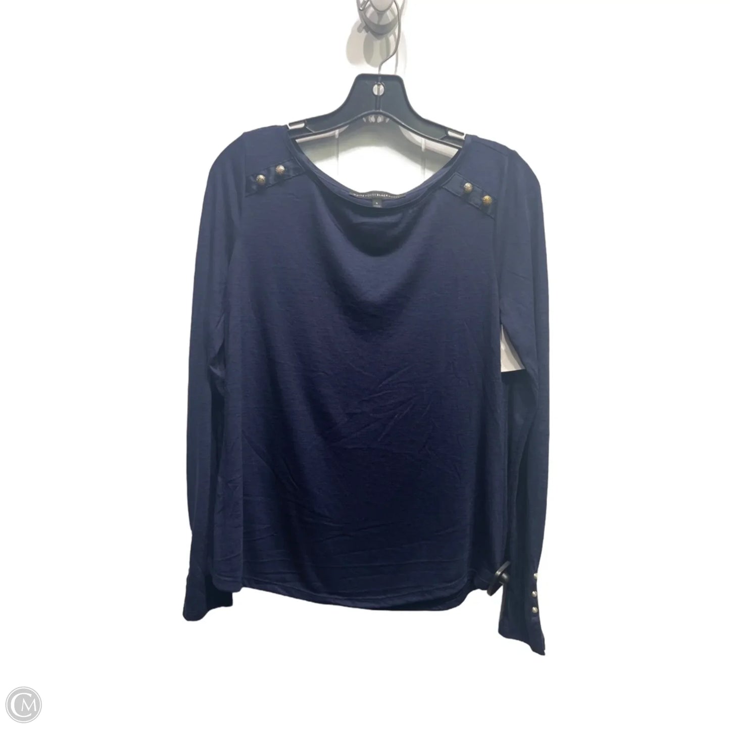 Top Long Sleeve By White House Black Market In Navy, Size: S