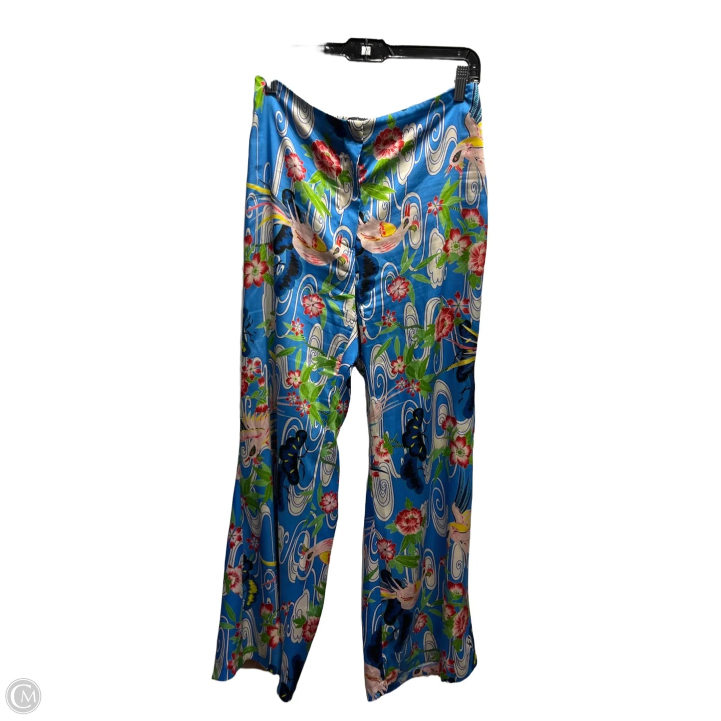 Pants Wide Leg By Zara In Blue & Green, Size: L