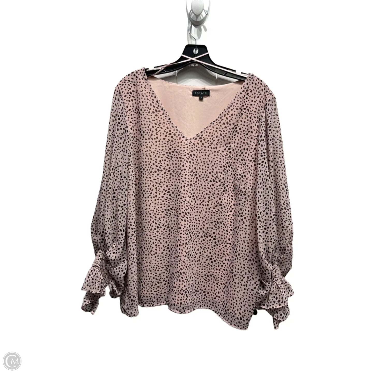 Top Long Sleeve By 1.state In Black & Pink, Size: L