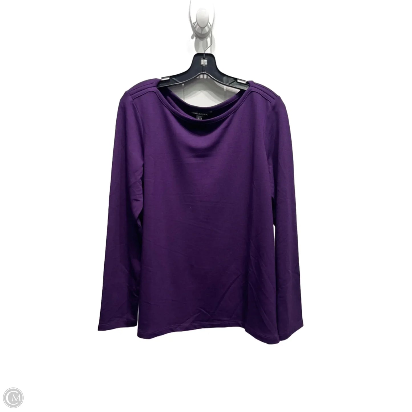 Top Long Sleeve Basic By Banana Republic In Purple, Size: L