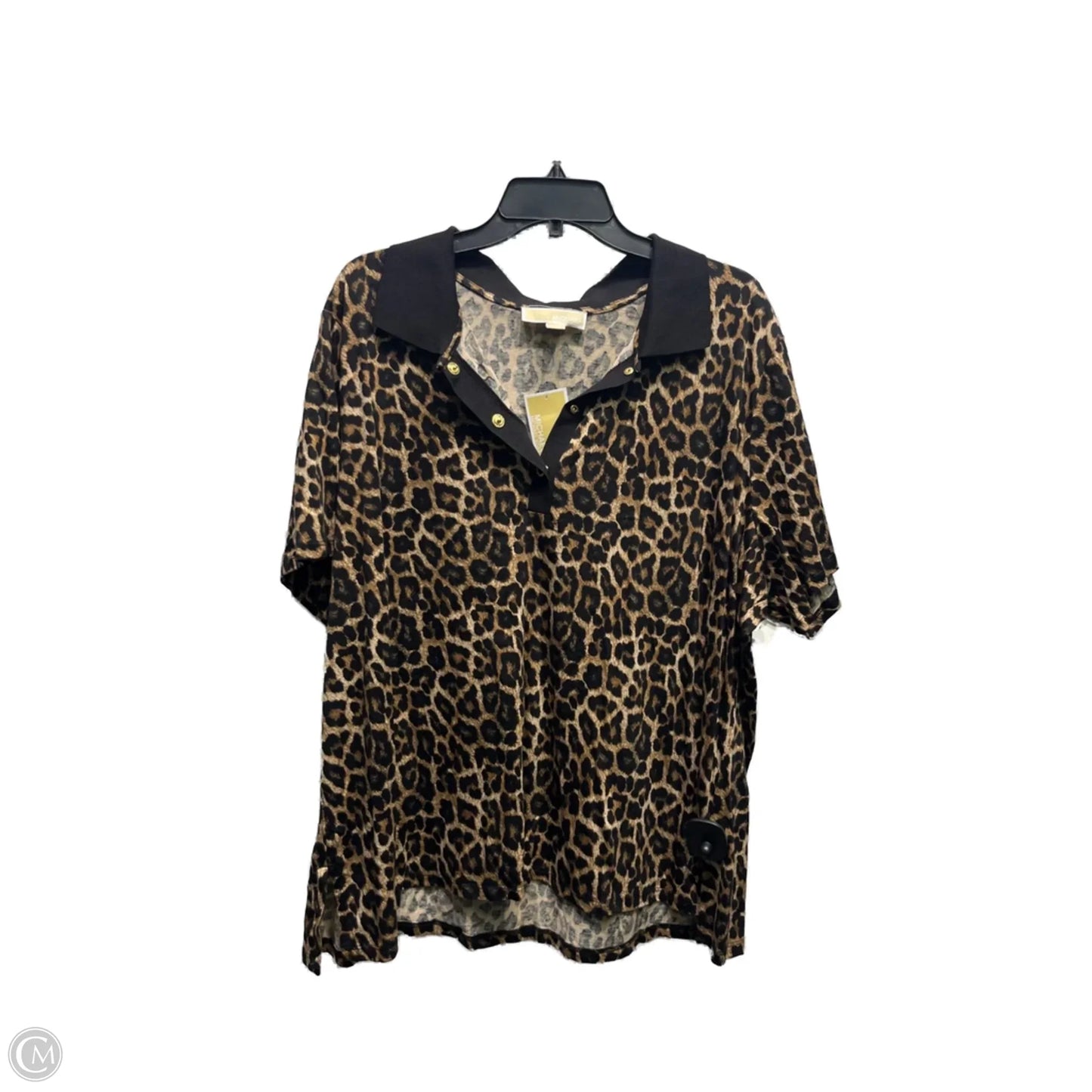 Top Short Sleeve By Michael By Michael Kors In Animal Print, Size: 3x