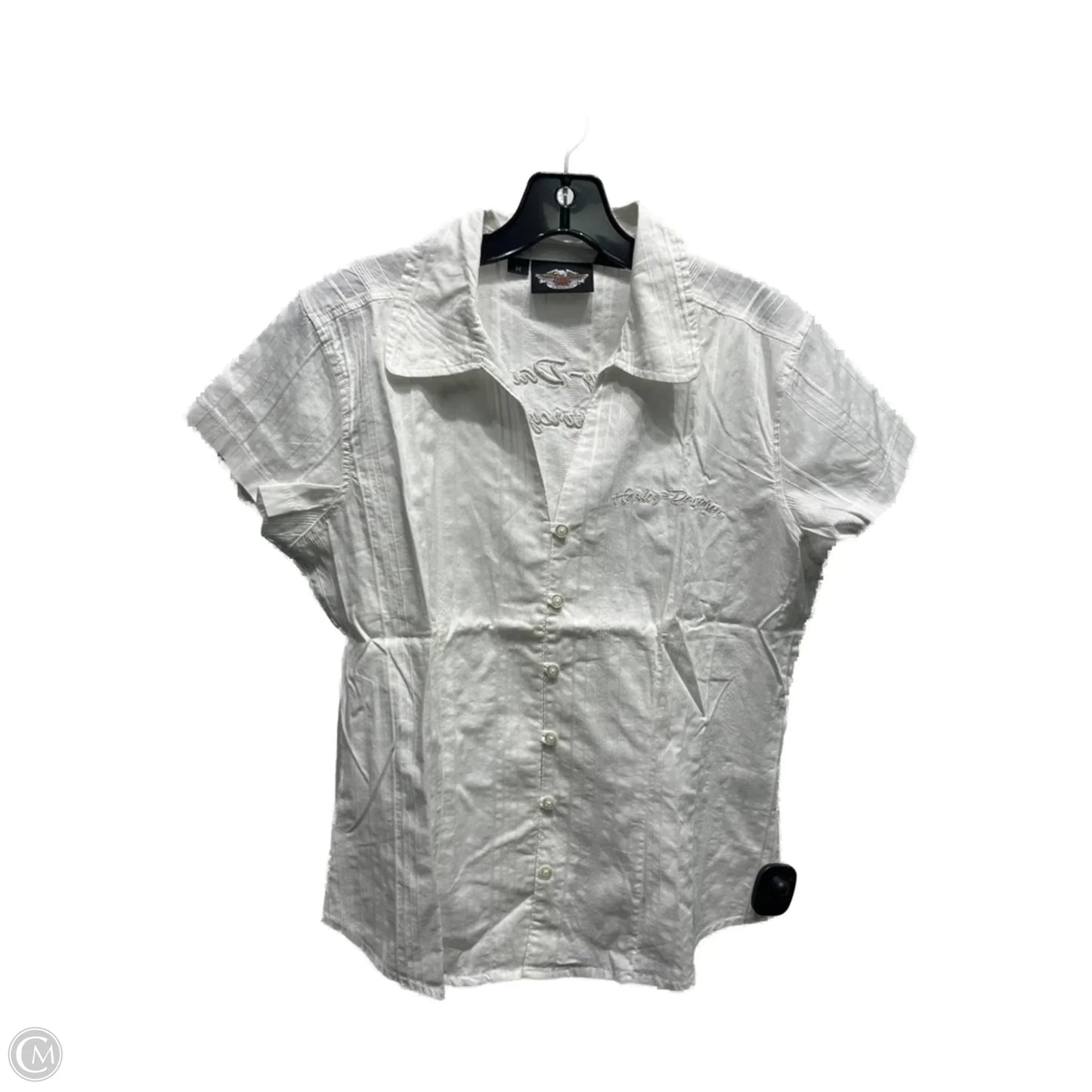 Top Short Sleeve By Harley Davidson In White, Size: M