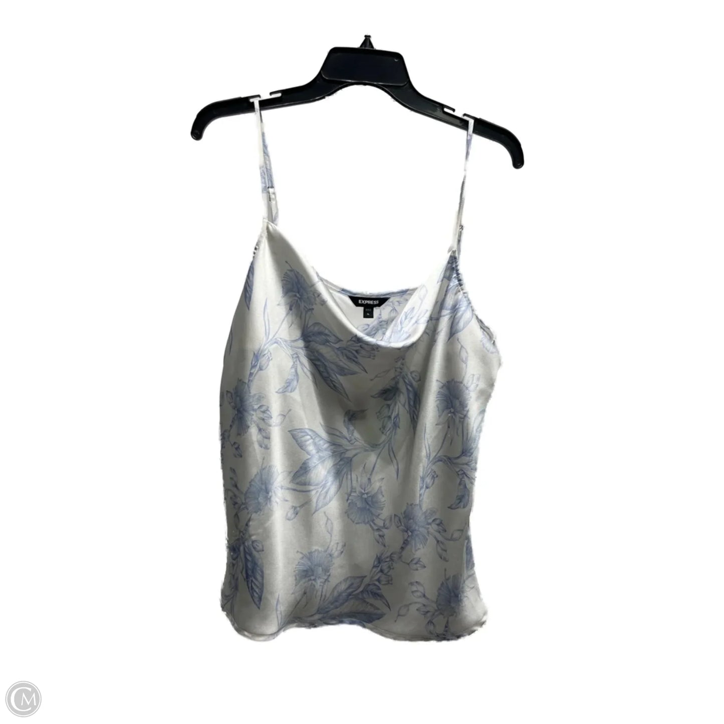 Top Sleeveless By Express In Blue & White, Size: Xl