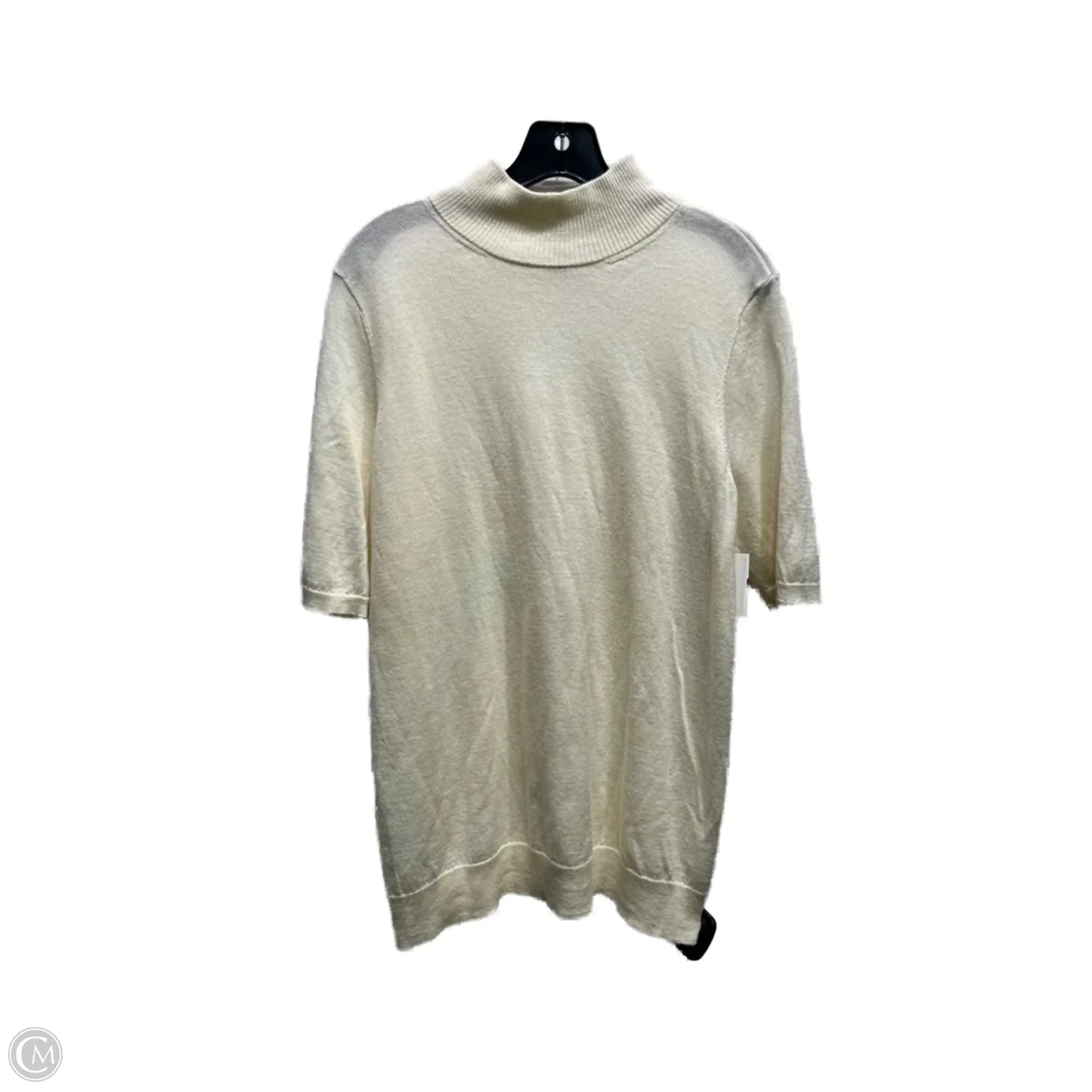 Sweater Short Sleeve By Eileen Fisher In Cream, Size: L
