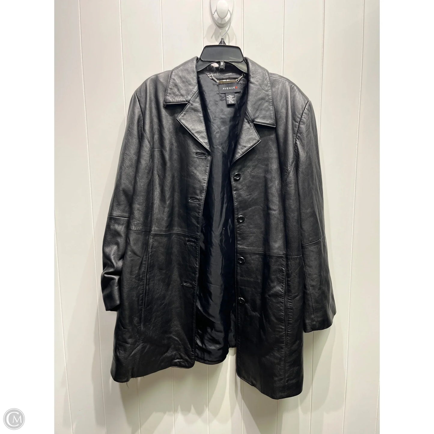 Jacket Leather By Avenue In Black, Size: 1x