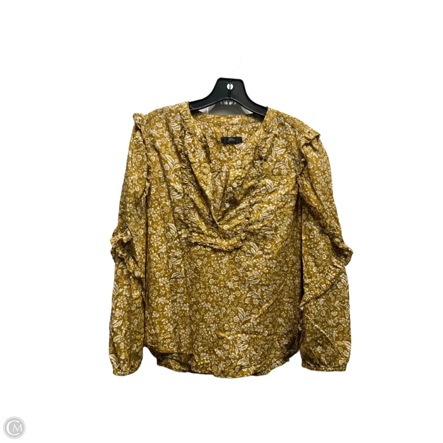 Top Long Sleeve By J. Crew In Brown, Size: S