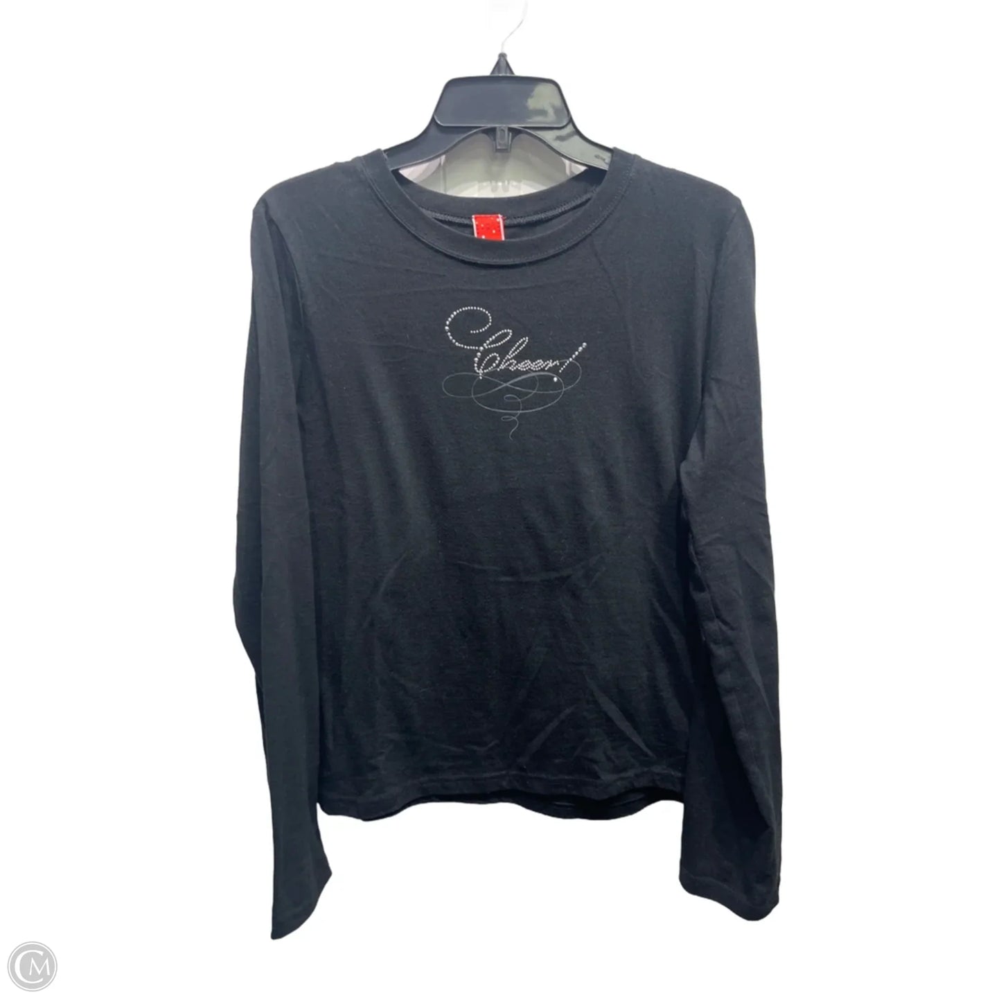 Top Long Sleeve By Clothes Mentor In Black & Silver, Size: L