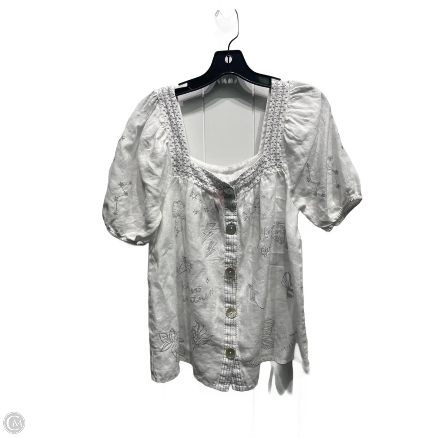 Top Short Sleeve By Johnny Was In White, Size: S