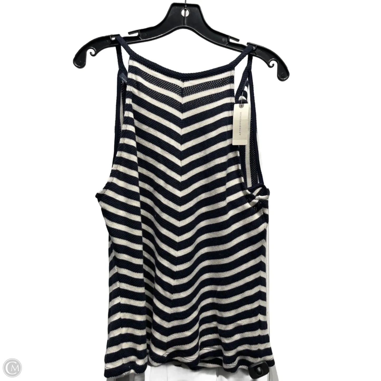 Top Sleeveless By Maeve In Blue & White, Size: M