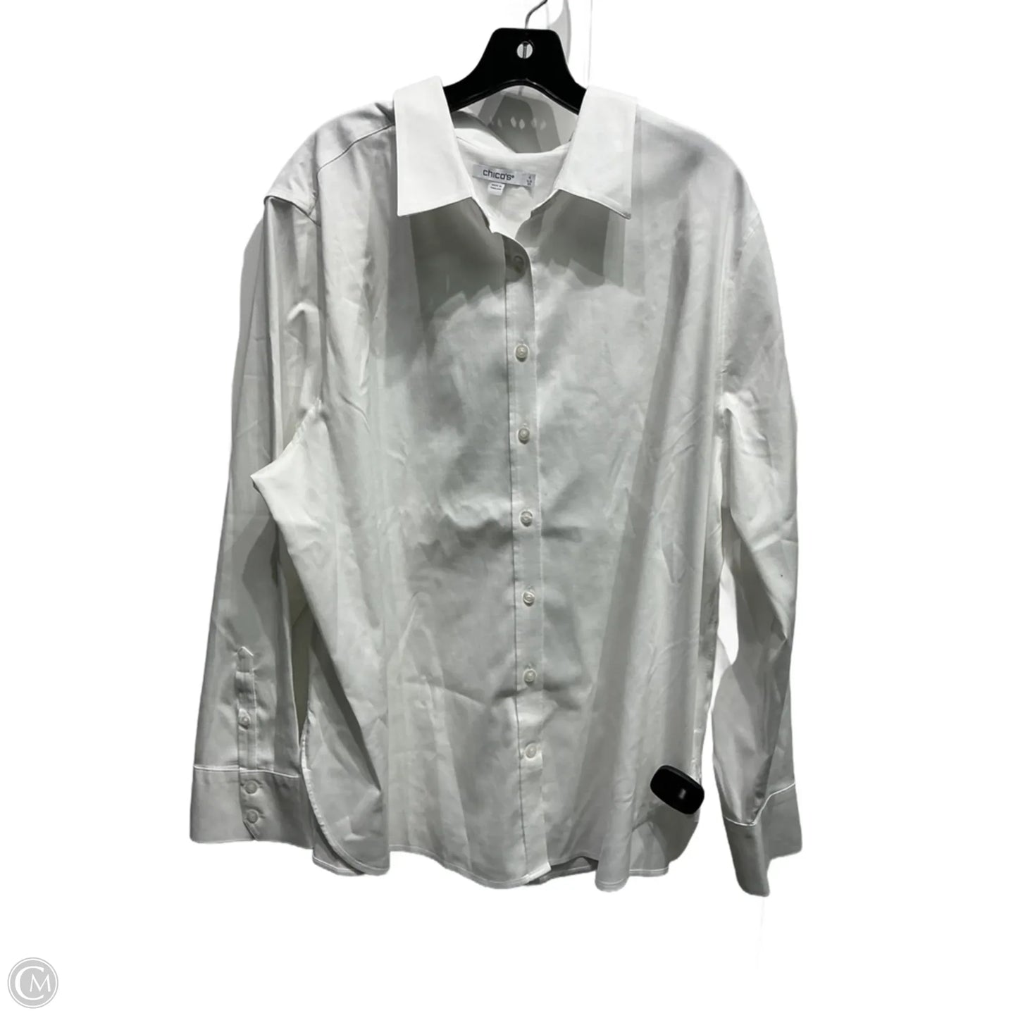 Top Long Sleeve By Chicos In White, Size: 1x