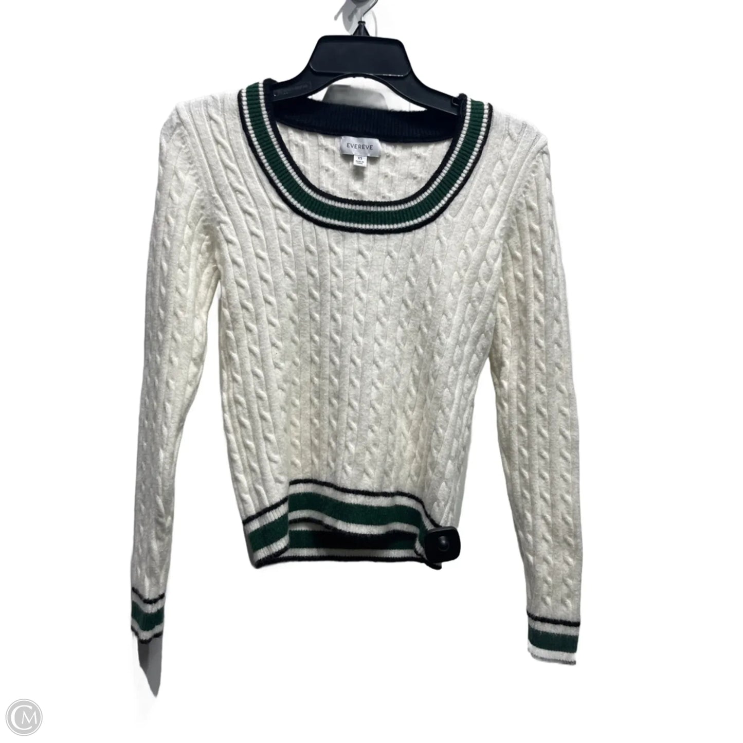 Sweater By Evereve In Green & White, Size: Xs