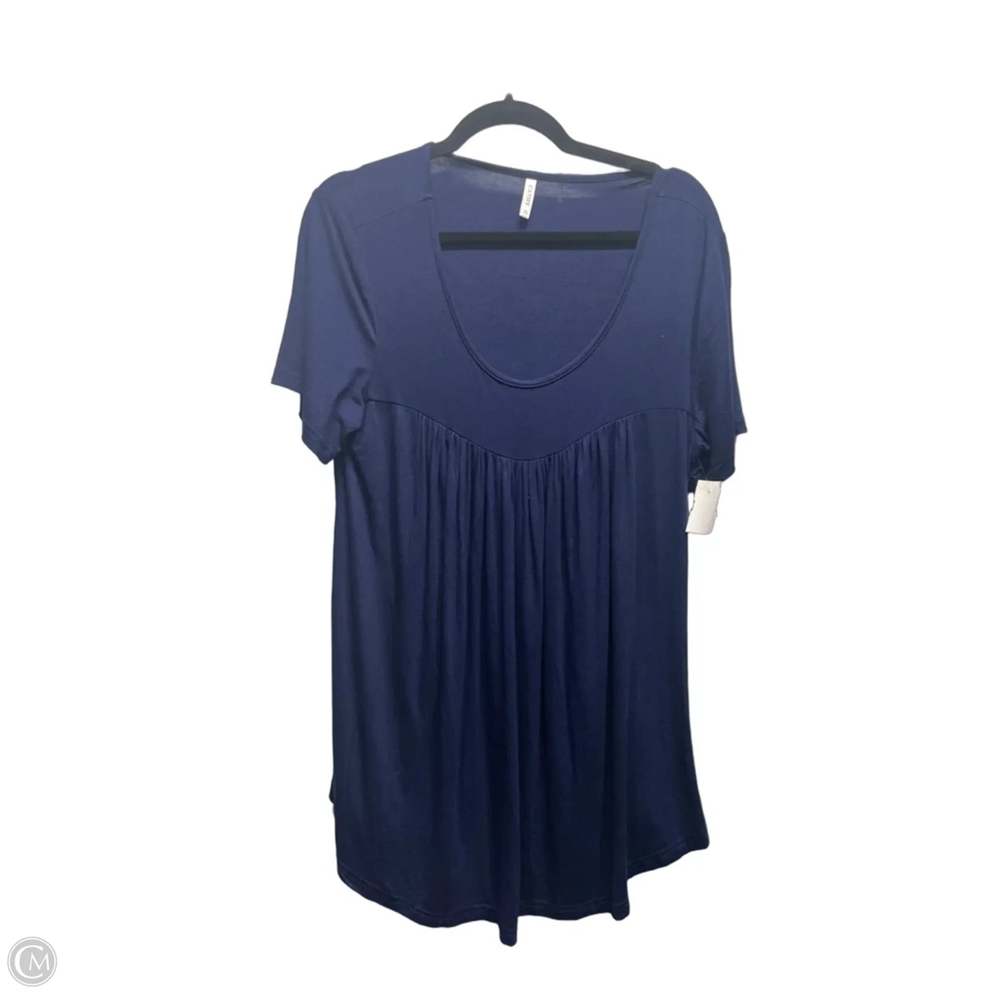 Top Short Sleeve Basic By CATHY In Navy, Size: Xl