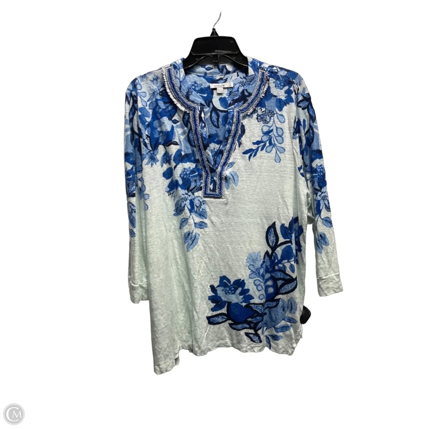 Top Long Sleeve By Chicos In Blue, Size: Xxl