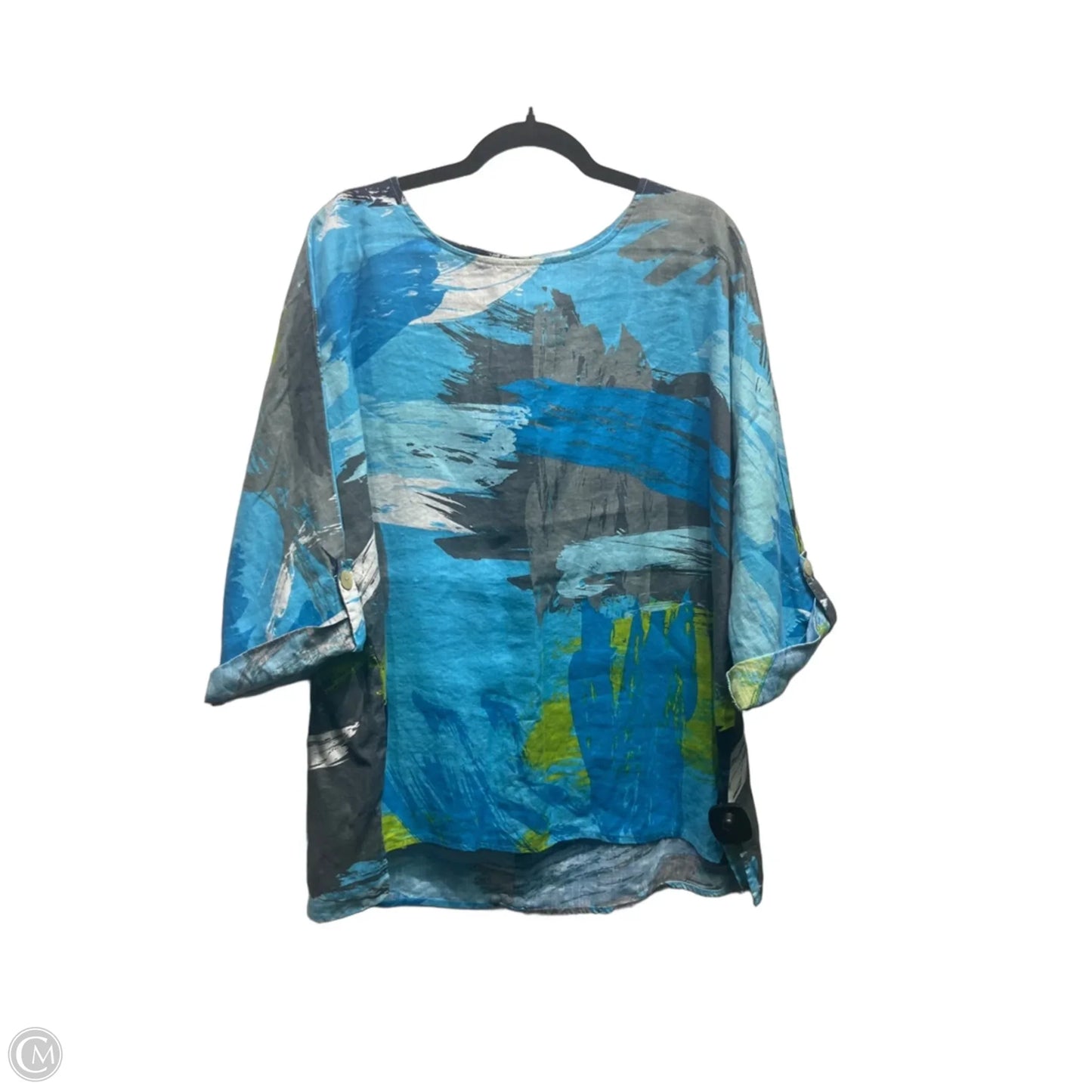 Top Short Sleeve By Ali Miles In Blue & Green, Size: 1x