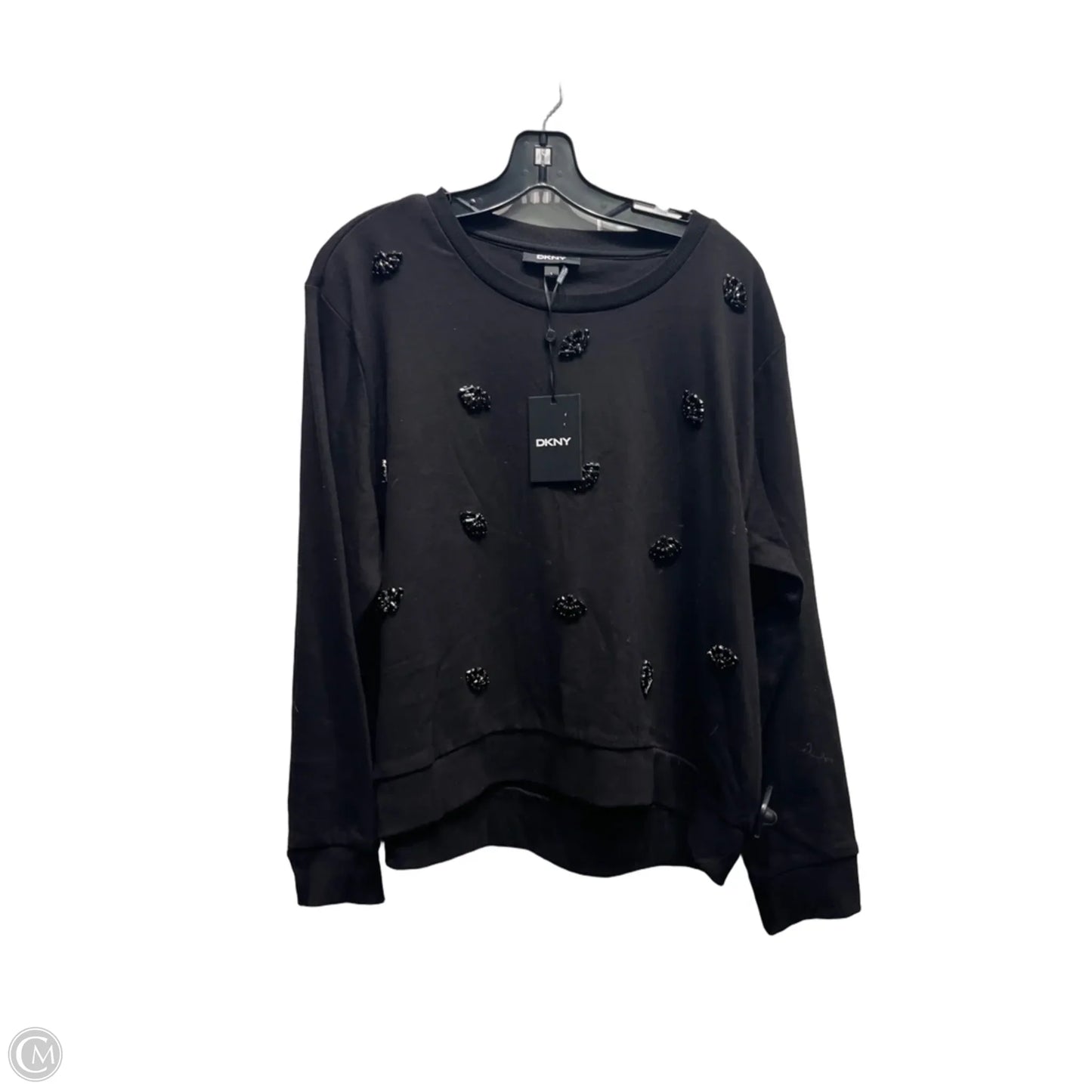 Sweatshirt Crewneck By Dkny In Black, Size: L