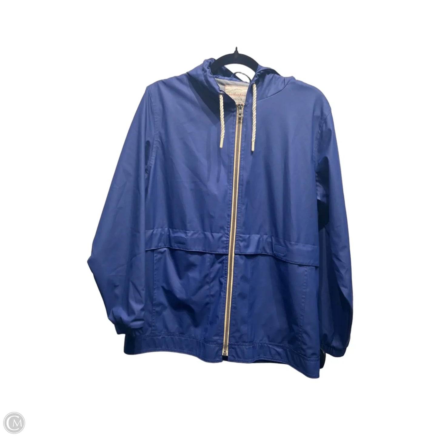 Jacket Windbreaker By Weatherproof In Blue, Size: M