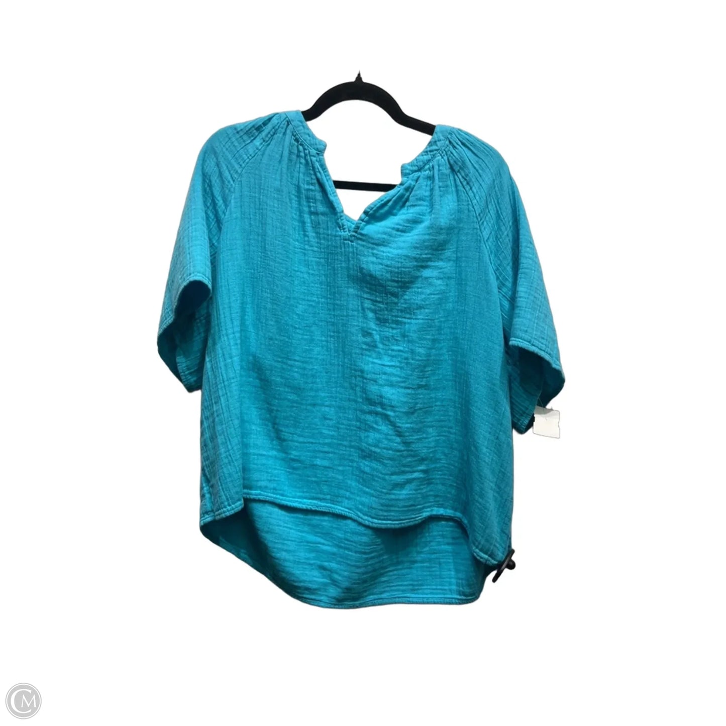 Top Short Sleeve By Ann Taylor In Teal, Size: Xl
