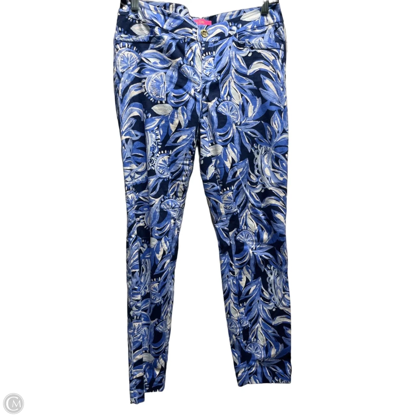 Pants Designer By Lilly Pulitzer In Blue & White, Size: 4
