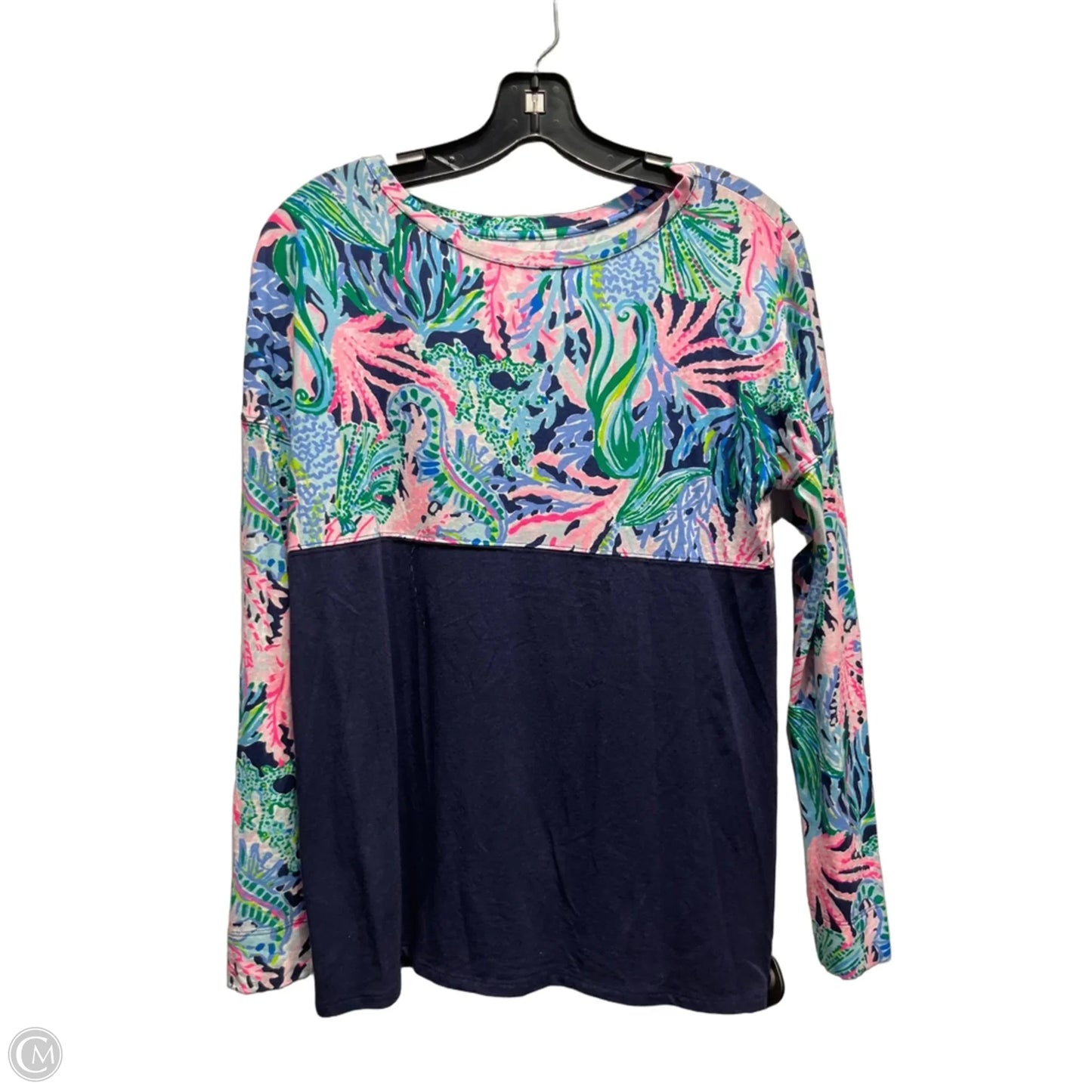Top Long Sleeve Designer By Lilly Pulitzer In Blue & Green, Size: Xs