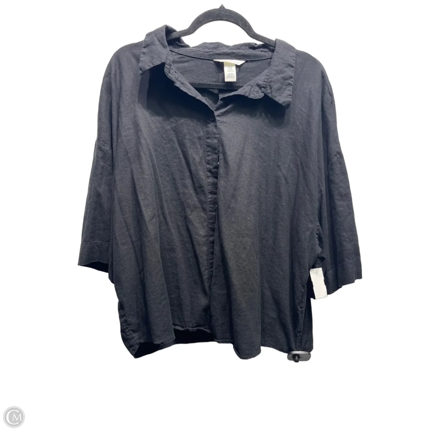 Top Short Sleeve By H&m In Black, Size: Xxl