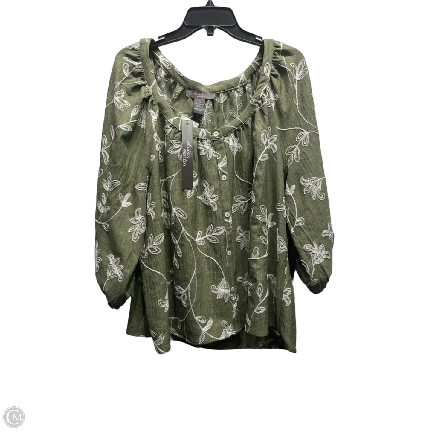 Top 3/4 Sleeve By OLIVIA AND MARTIN In Green, Size: 2x