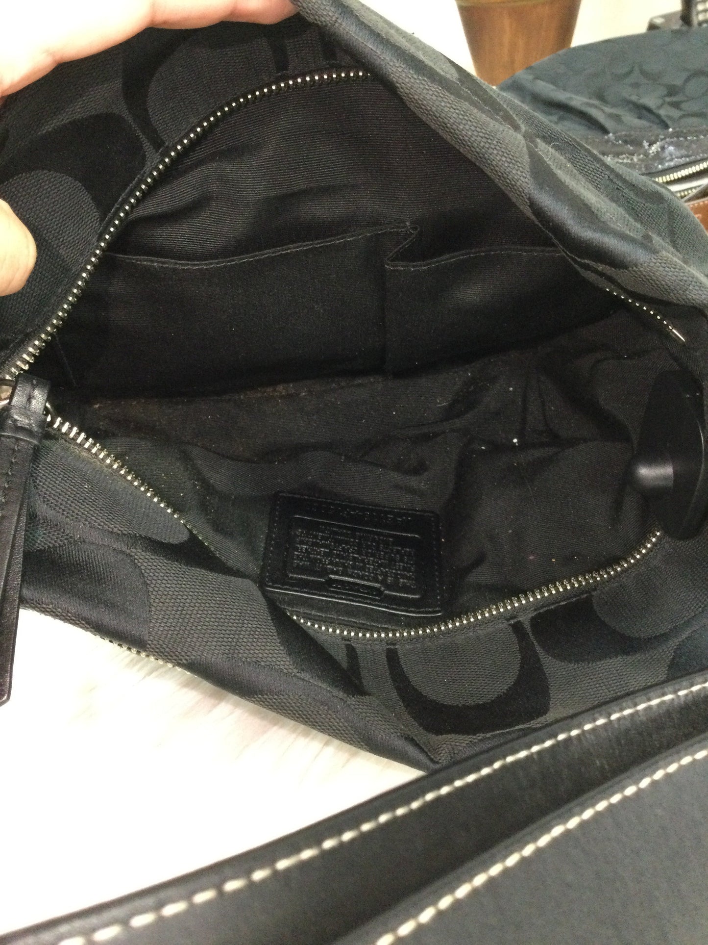 Handbag Designer By Coach In Black, Size:Small