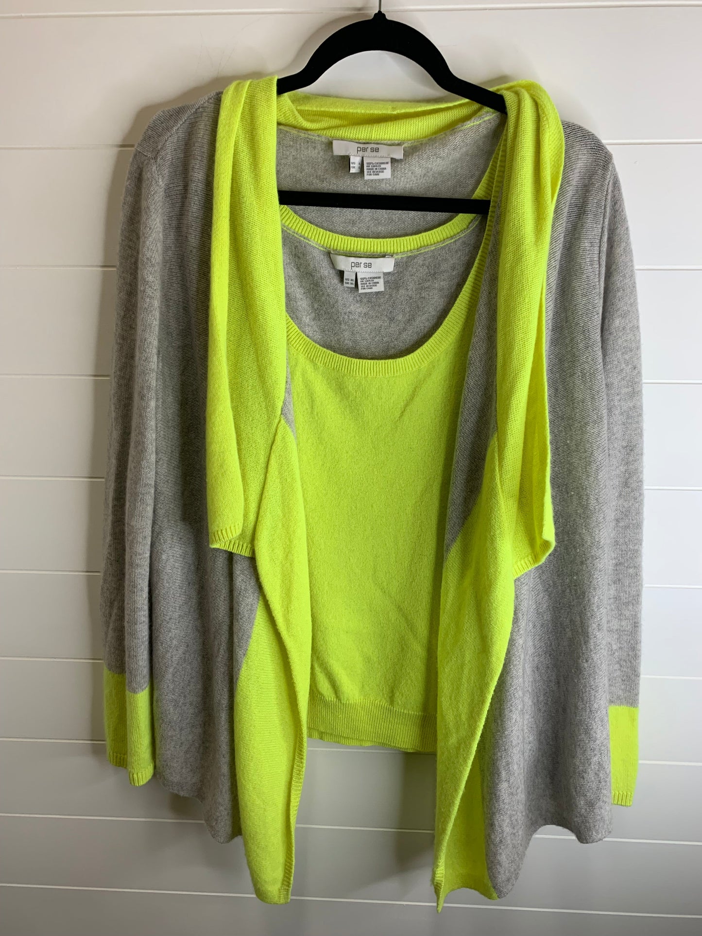 Sweater Cardigan Cashmere By Per Se Size: L