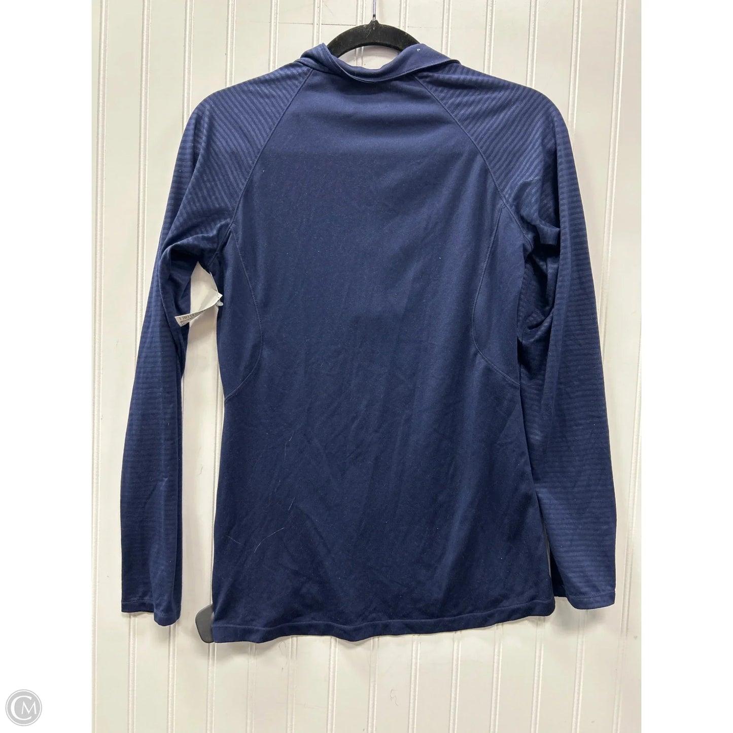 Athletic Top Long Sleeve Collar By Under Armour In Navy, Size: M
