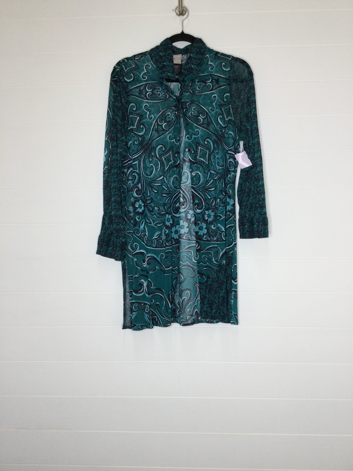 Teal Tunic Long Sleeve Chicos, Size L