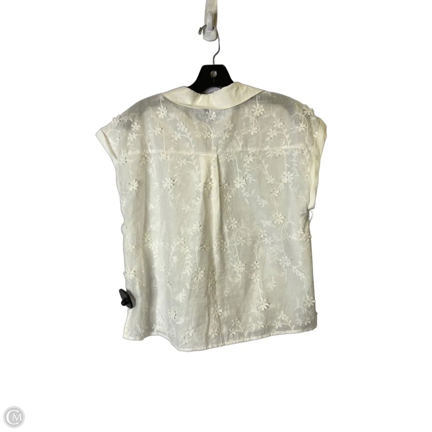 Top Short Sleeve By Adrianna Papell In White, Size: Xs