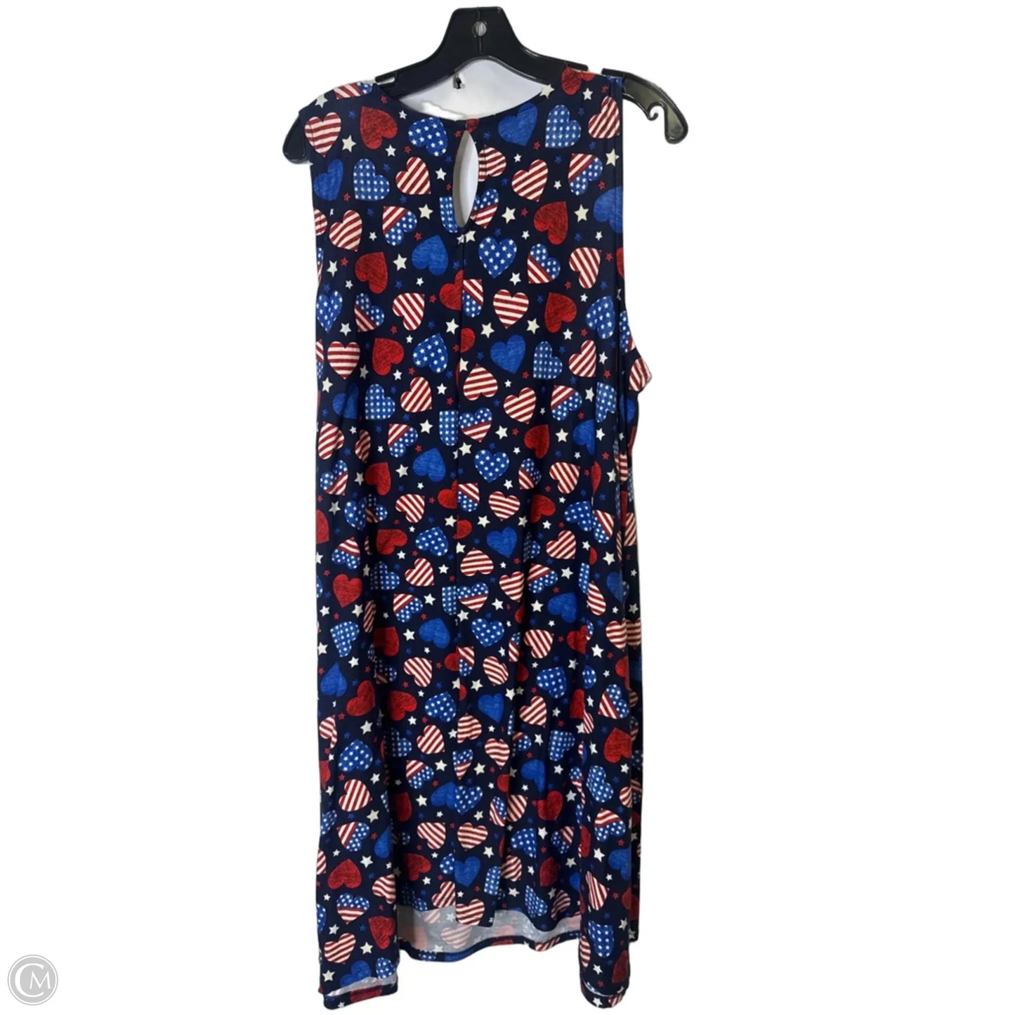 Dress Casual Short By Allison Brittney In Blue & Red & White, Size: Xl