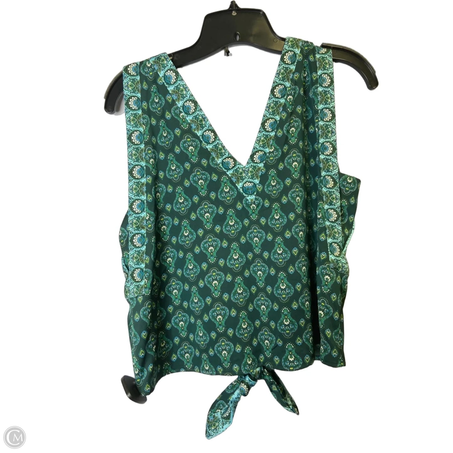 Top Sleeveless By Loft In Green, Size: S