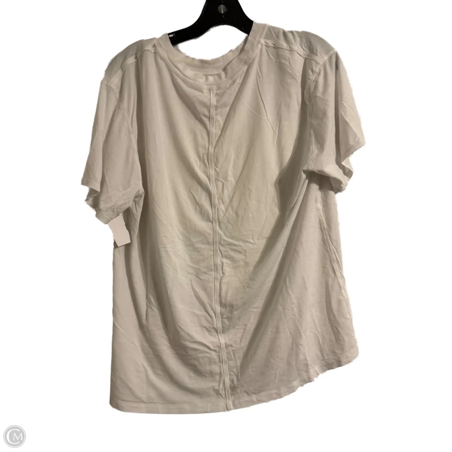 Athletic Top Short Sleeve By Lululemon In White, Size: 10