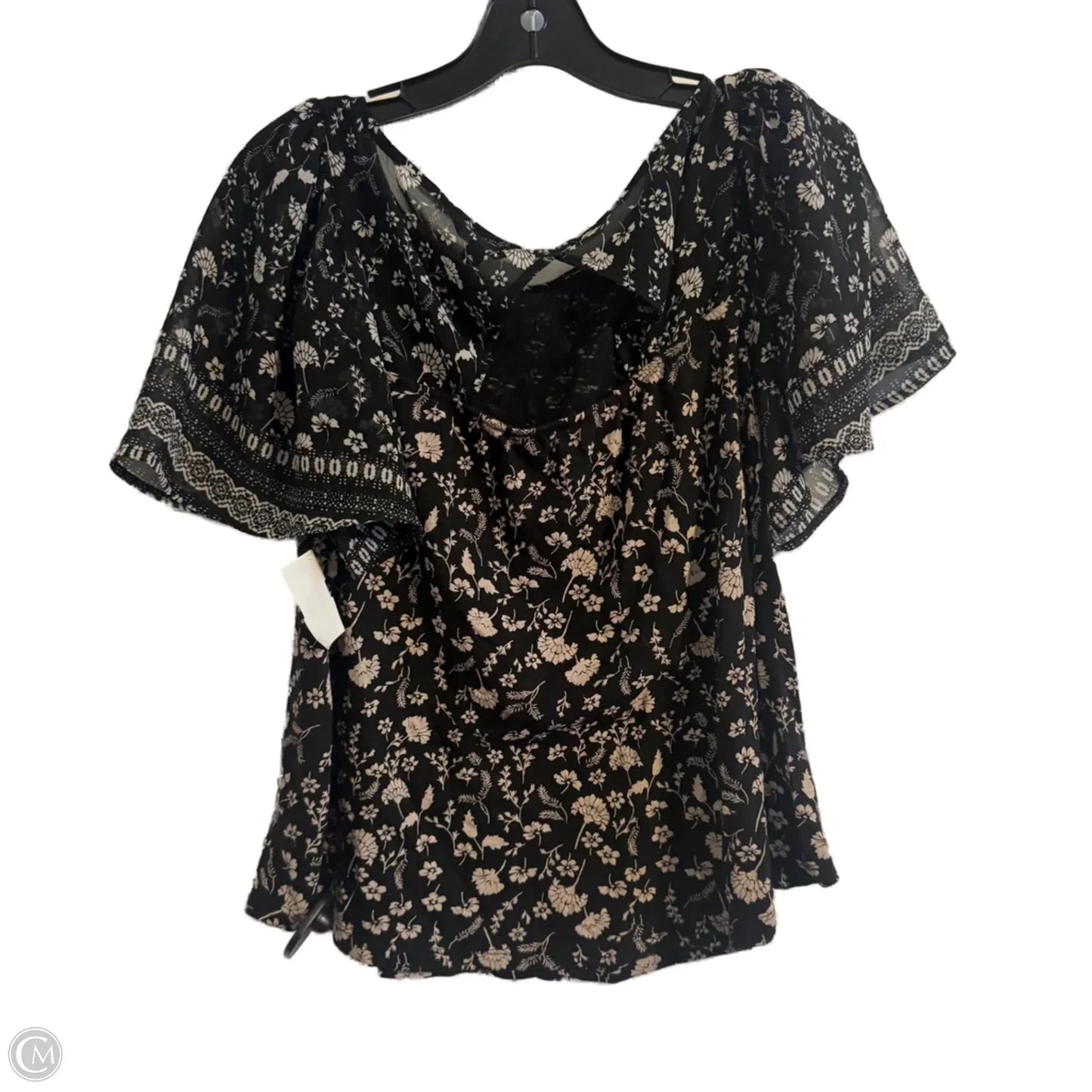 Top Short Sleeve By Lucky Brand In Black, Size: M