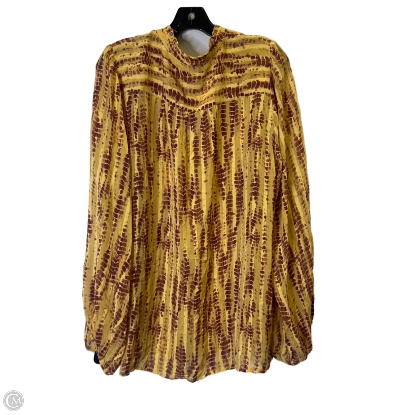 Top Long Sleeve By Anthropologie In Yellow, Size: 2x