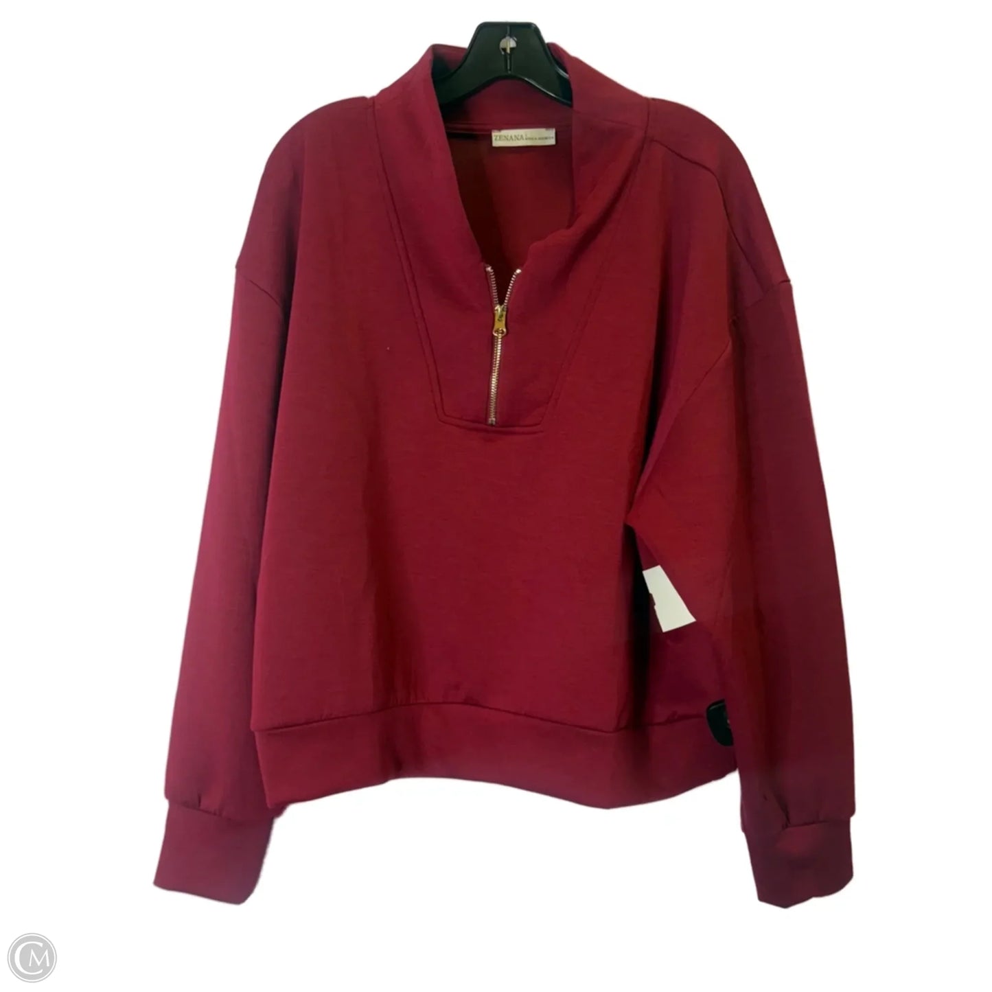 Sweatshirt Collar By Zenana In Red, Size: L