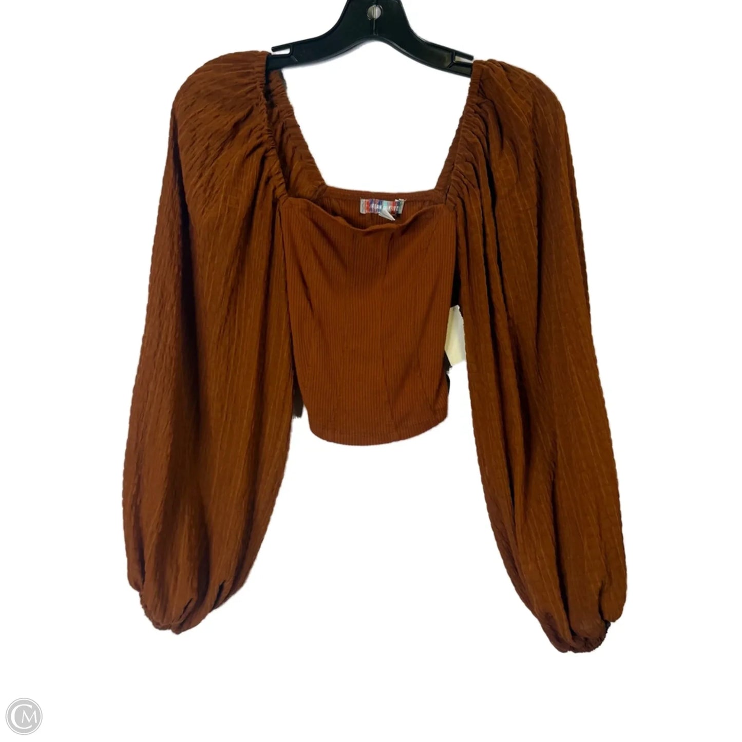 Top Long Sleeve By Urban Outfitters In Orange, Size: S