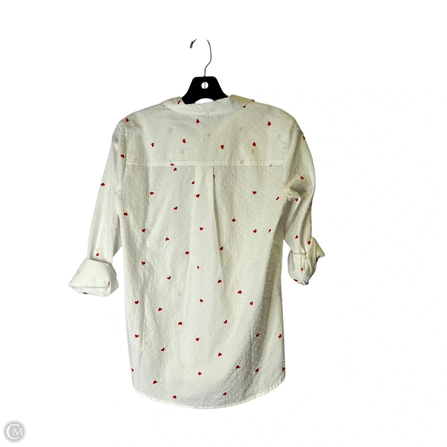 Top Long Sleeve By Loft In Red & White, Size: Xs