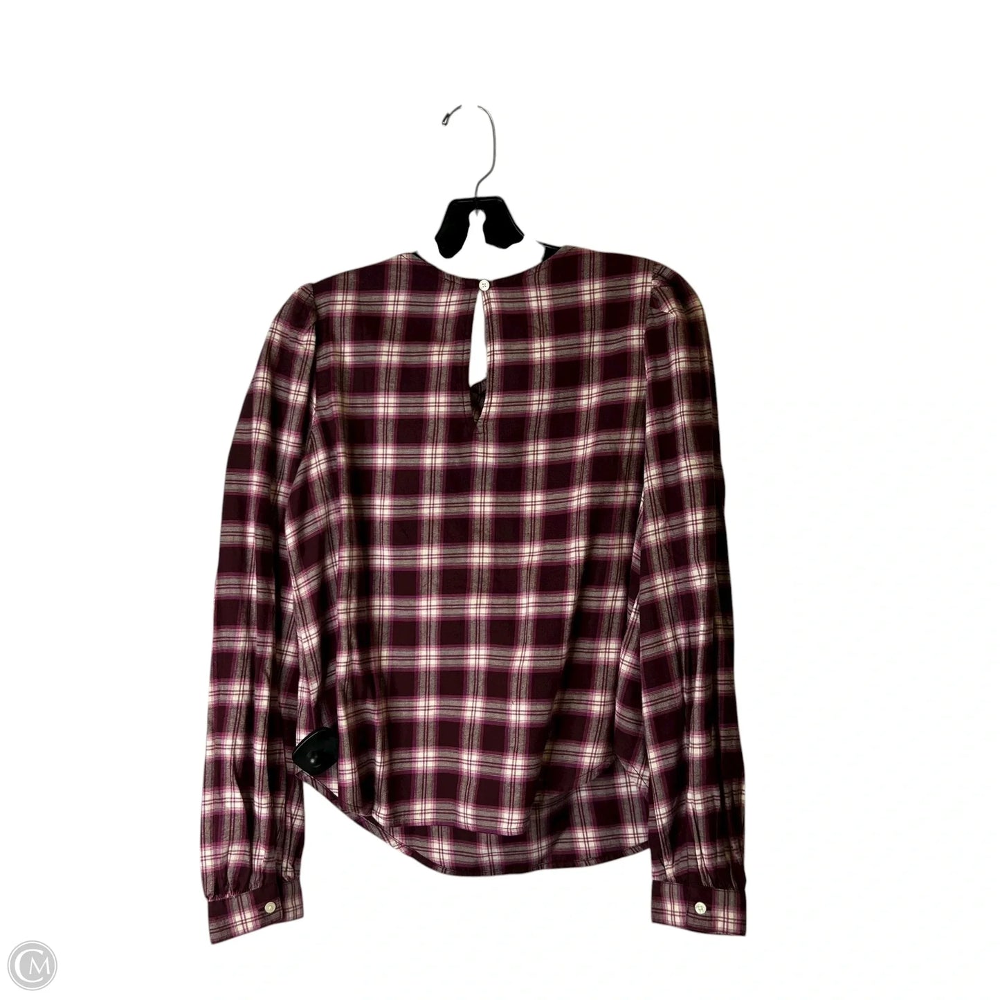 Top Long Sleeve By Loft In Plaid Pattern, Size: Xs