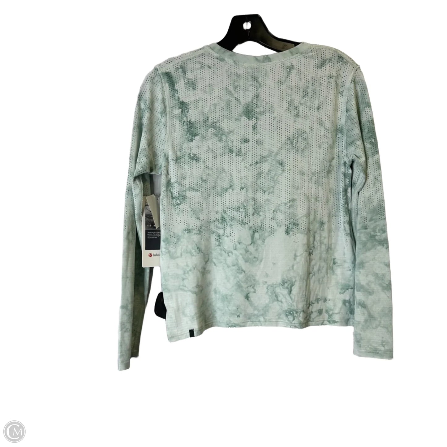 Athletic Top Long Sleeve Collar By Lululemon In Green, Size: 4