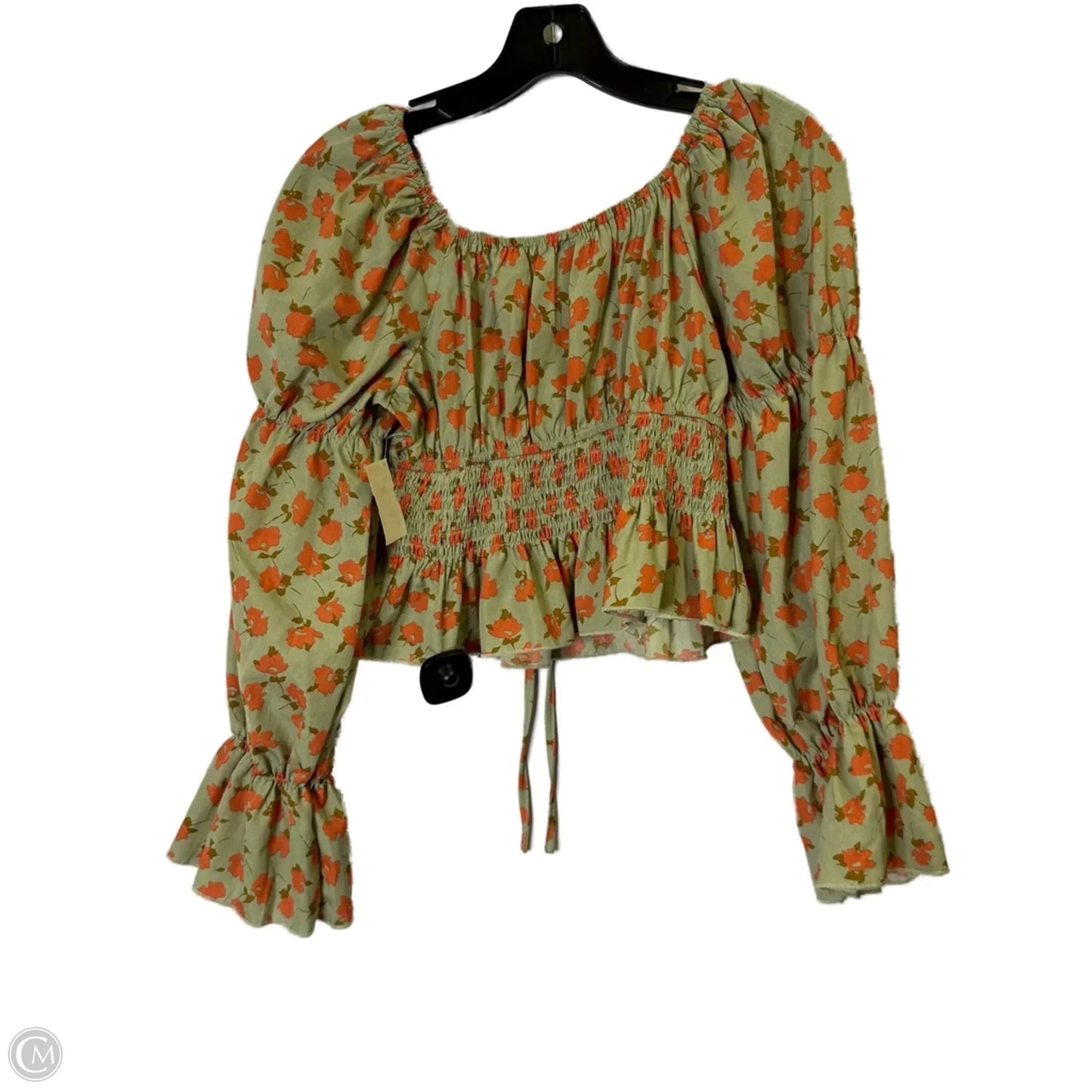 Top Long Sleeve By Shein In Green & Orange, Size: L
