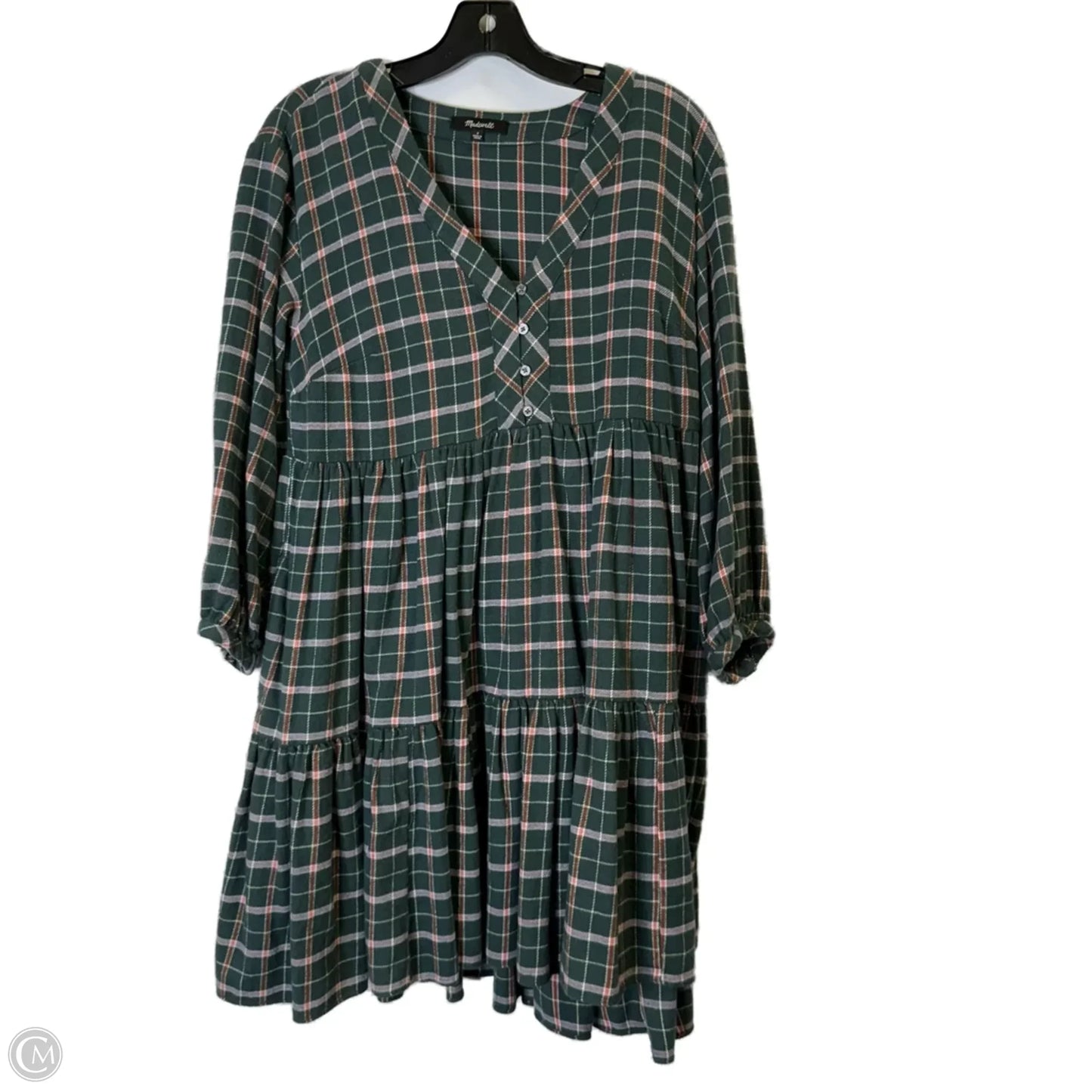 Dress Casual Midi By Madewell In Plaid Pattern, Size: M