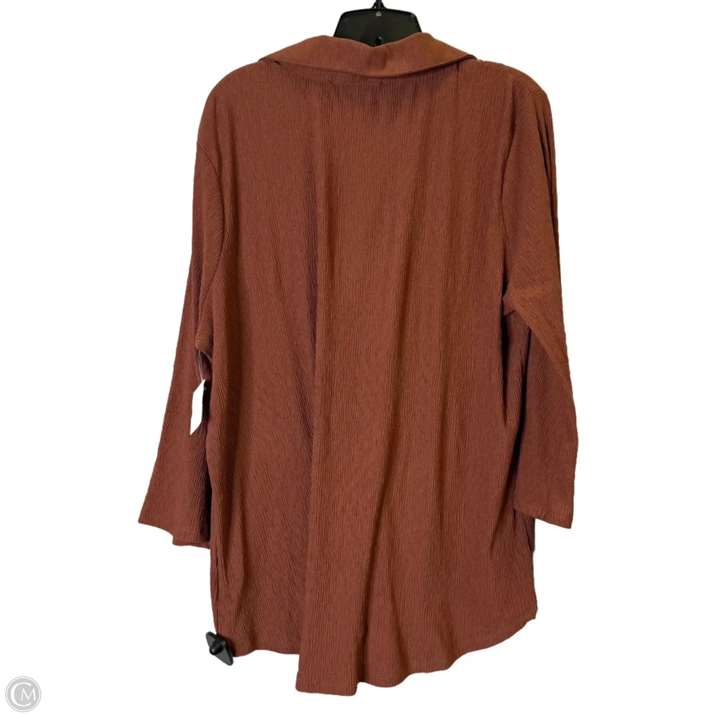 Top Long Sleeve By Fred David In Red, Size: 3x