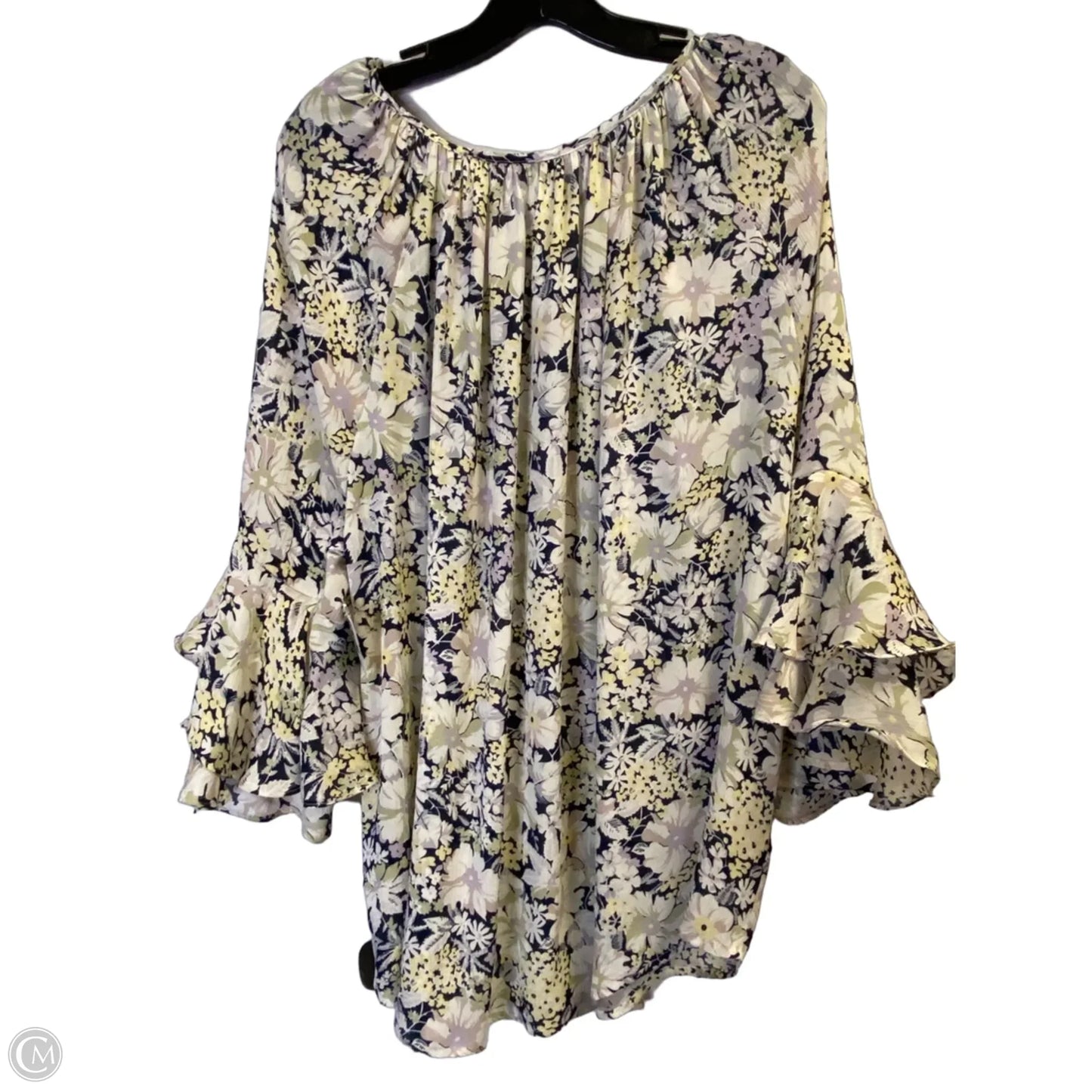 Top Short Sleeve By Chaps In Floral Print, Size: 2x
