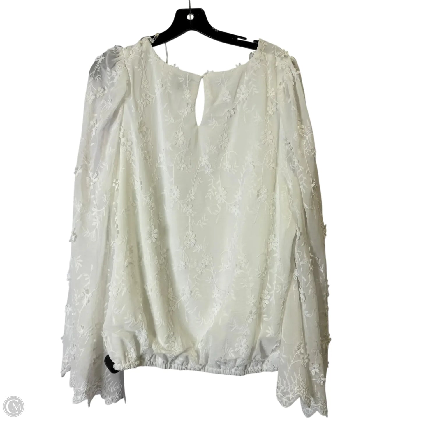 Blouse Long Sleeve By Arula In White, Size: 2x