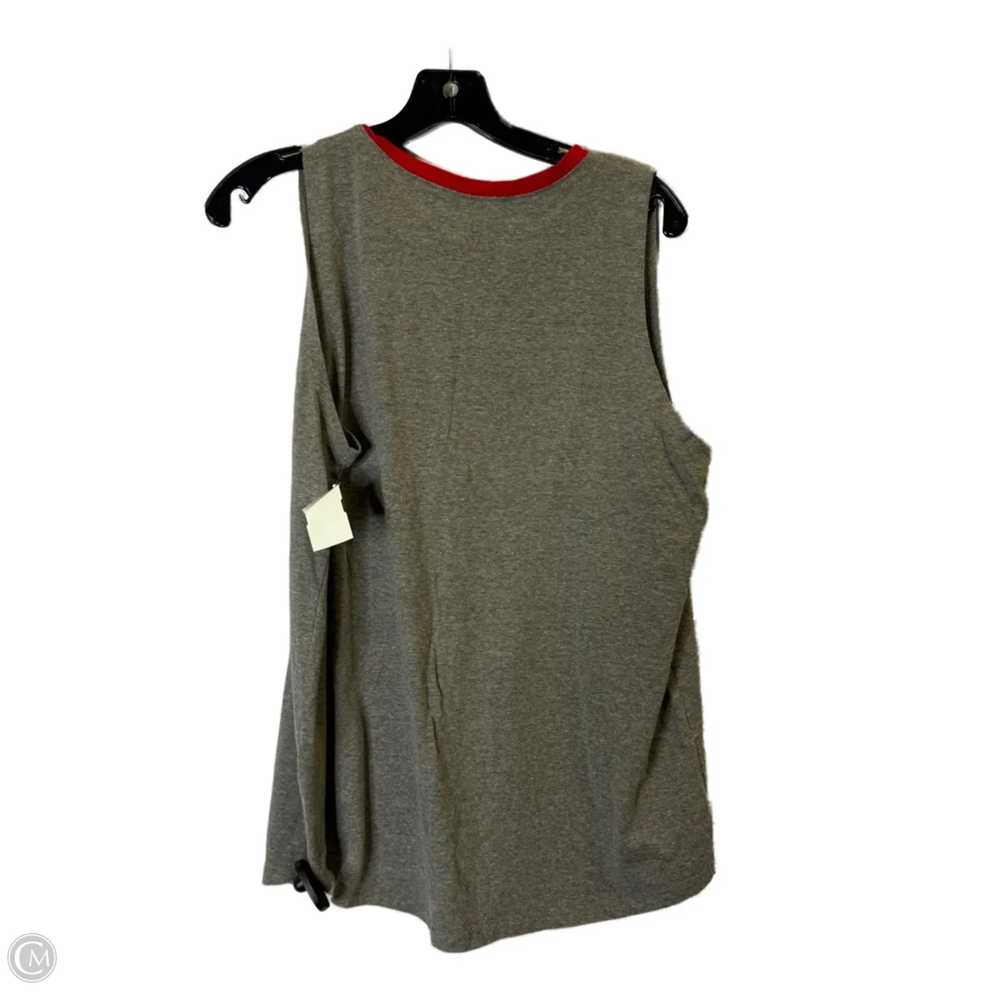 Top Sleeveless Basic By Clothes Mentor In Grey & Red, Size: Xl