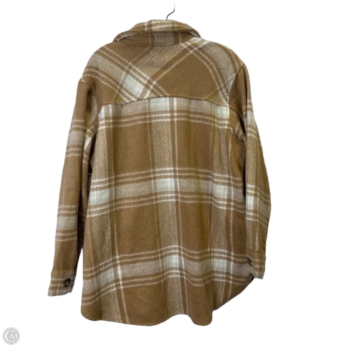Jacket Shirt By Time And Tru In Tan, Size: L
