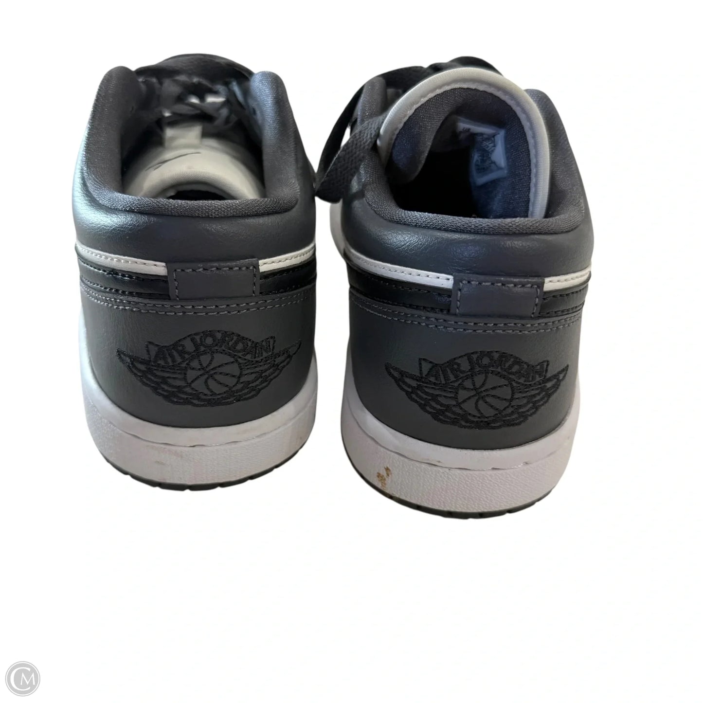 Shoes Luxury Designer By Jordan In Grey, Size: 9.5