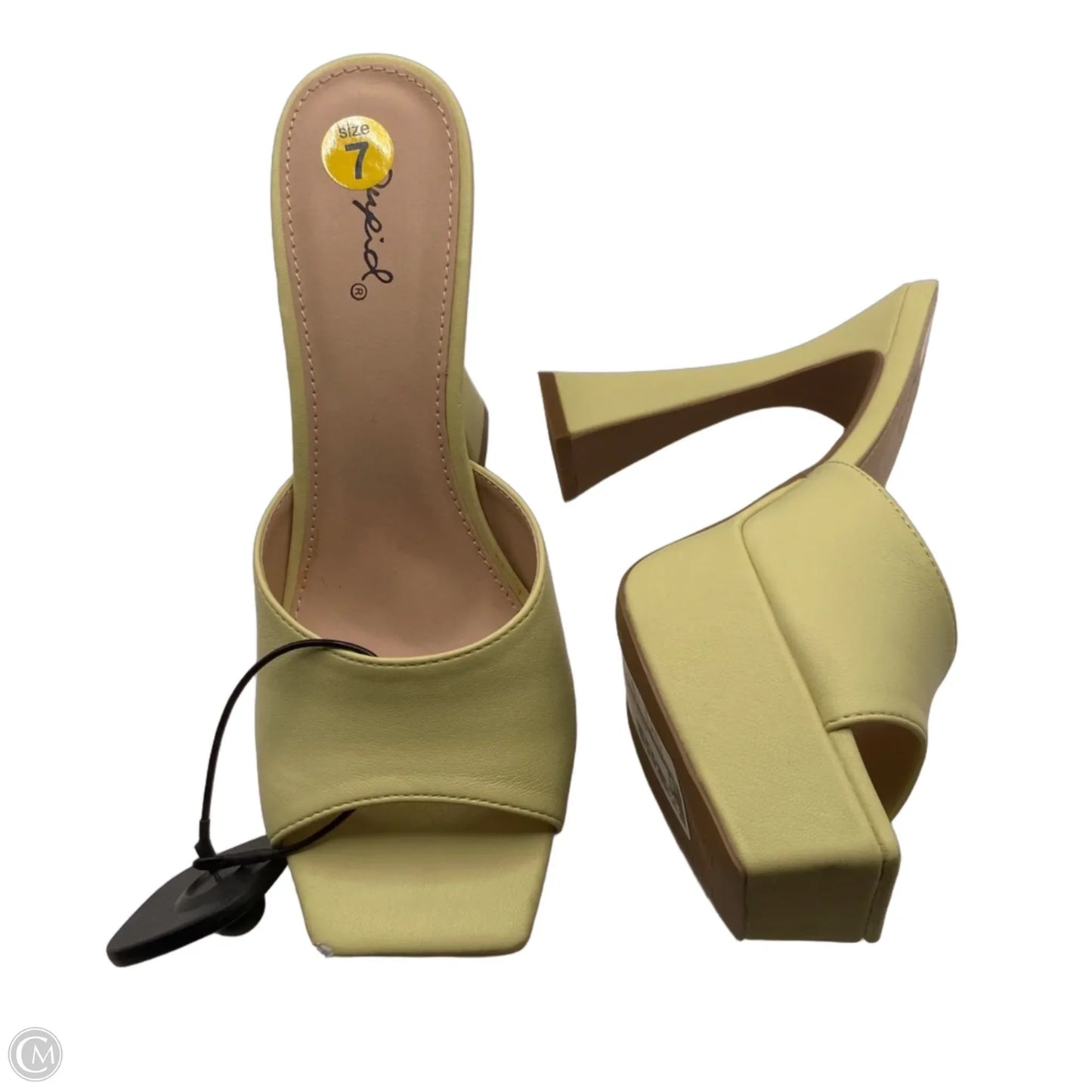 Shoes Heels Block By Qupid In Yellow, Size: 7