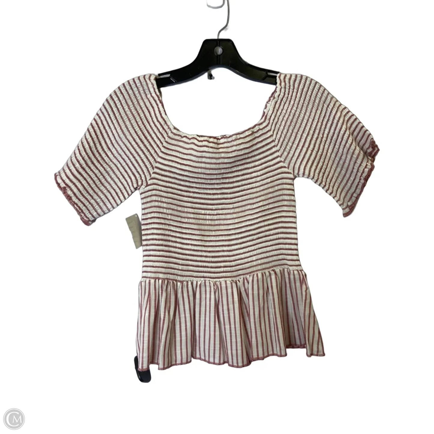 Top Short Sleeve By Blakeley In Striped Pattern, Size: Xs